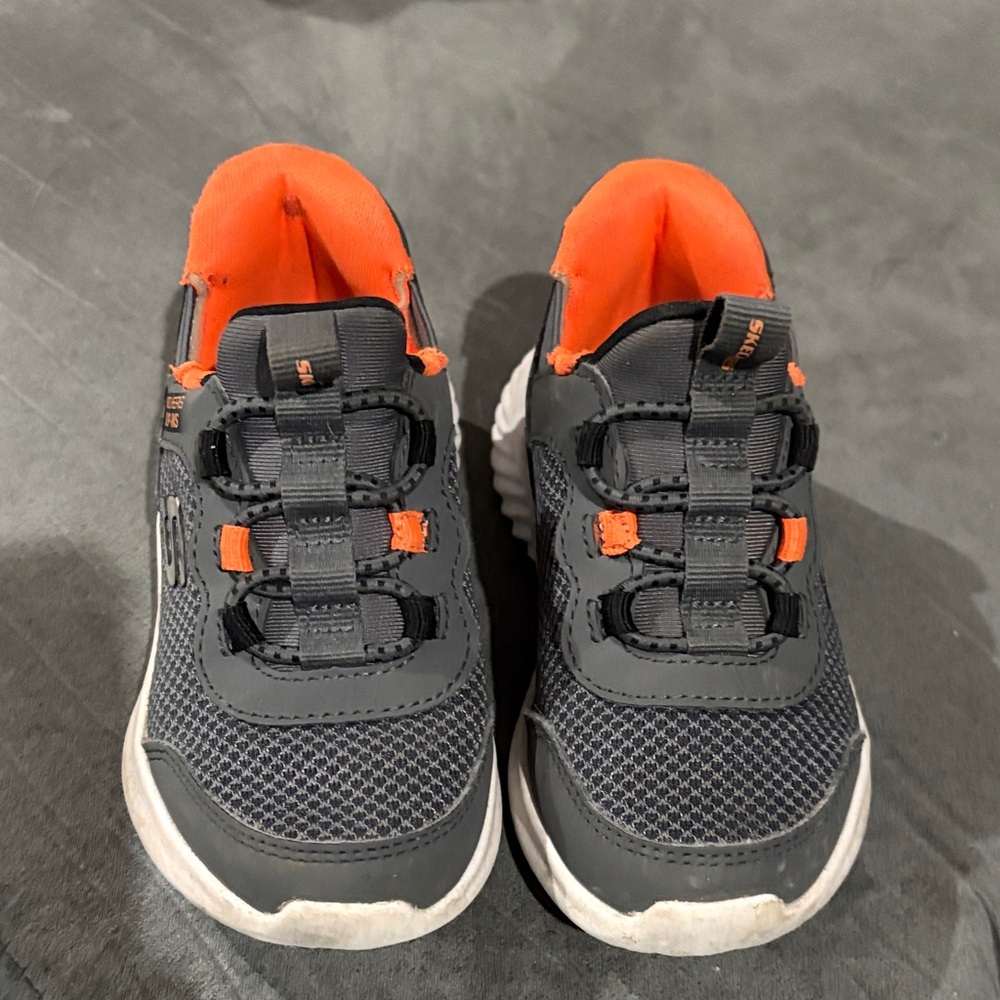 Skechers Kids Black and Orange Sneakers